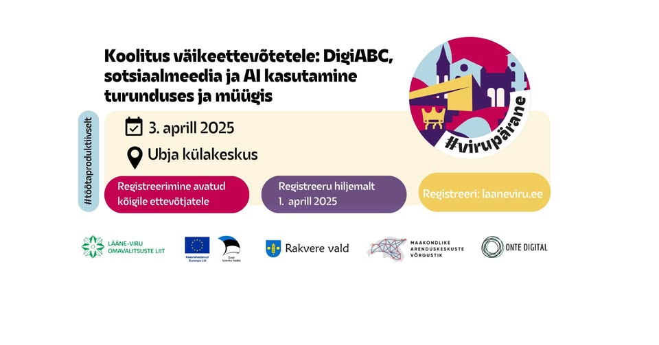 Koolitus väikeettevõtetele: DigiABC, sotsiaalmeedia ja AI kasutamine turunduses ja müügis