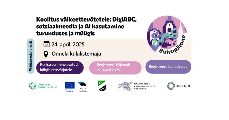 Koolitus väikeettevõtetele: DigiABC, sotsiaalmeedia ja AI kasutamine turunduses ja müügis