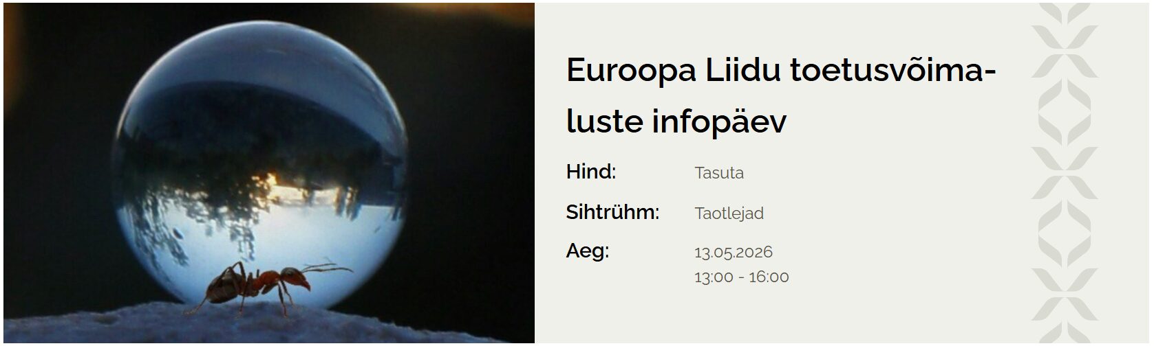 Euroopa Liidu toetusvõimaluste infopäev